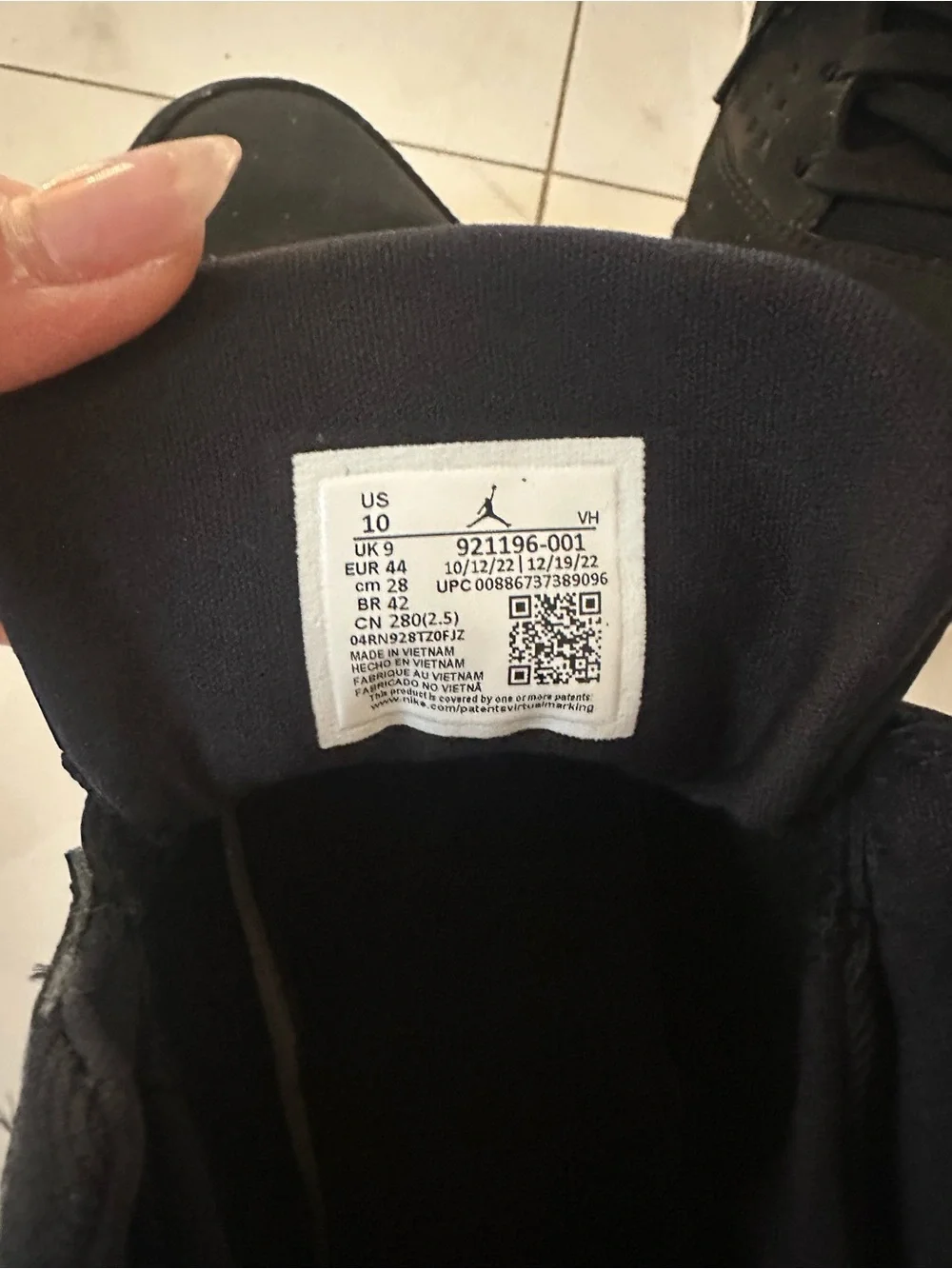 Jordan Black Mid-Top Sneakers with White Sole Accents